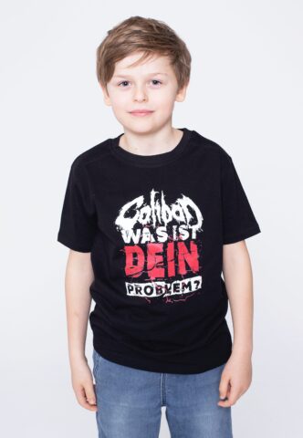 Caliban – Was ist dein Problem? Kids Black/White – T-Shirt – Schwarz – 116 – 100% Bio-Baumwolle