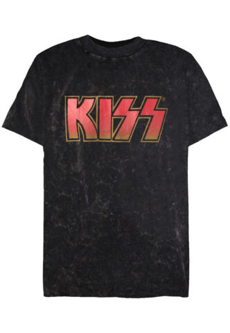 Kiss – Classic Logo Washed – T-Shirt – Schwarz – S – 100% Baumwolle