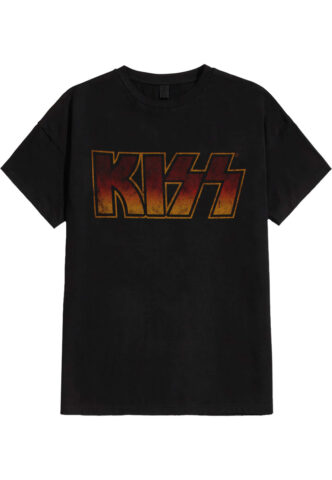 Kiss – Vintage Classic Logo – T-Shirt – Schwarz – M – 100% Baumwolle