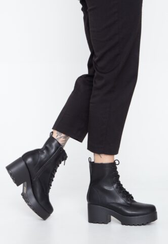 Koi Footwear – GIN Platform Military Black – Girl Schuhe – Schwarz – EU 37 – Synthetic/Textile/Gummi