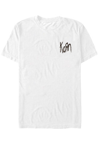Korn – Scratched Type White – T-Shirt – Weiß – XL – 100% Baumwolle