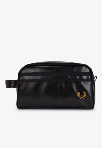 Fred Perry – Tonal Coated Black/Gold – Waschtasche – Schwarz – Onesize – gid://shopify/Metaobject/68981162221