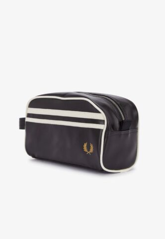 Fred Perry – Coated Polyester Black/Ecru – Waschtasche – Schwarz – Onesize – gid://shopify/Metaobject/68981162221