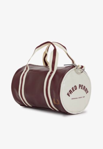 Fred Perry – Classic Mini Barrel Oxblood/Ecru – Dufflebag – Weinrot – Onesize – gid://shopify/Metaobject/68981162221