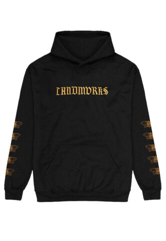 Landmvrks – Old Font Cicada II – Hoodie – Schwarz – S – 50% Baumwolle, 50% Polyester