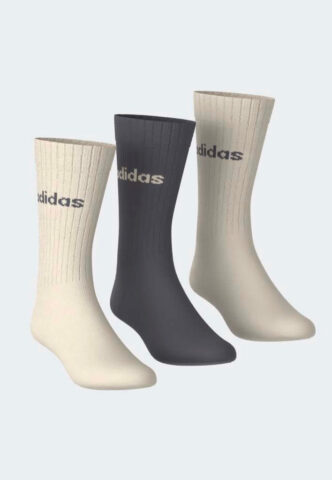 Adidas – Linear Crew Pack Of 3 Wonder White/Aurora Onix – Socken – Braun – L – gid://shopify/Metaobject/322031157485
