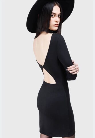 Killstar x Kihilist – Ligeia Mini – Kleid – Schwarz – XXL – 95 % Viskose, 5 % Elastan