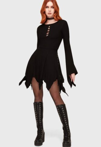 Killstar – Liliths Lust Black – Oberteil – Schwarz – XXL – 95 % Viskose, 5 % Elastan