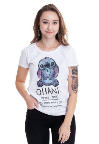 Lilo & Stitch – Ohana Means Family White – Girly – Weiß – XXL – 100% Baumwolle