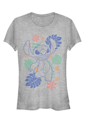 Lilo & Stitch – Retro Tropical Tonal Heather Grey – Girly – Grau – XXL – 90% Baumwolle, 10% Polyester