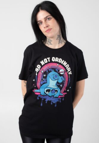 Lilo & Stitch – Not Ordinary – T-Shirt – Schwarz – M – 100% Baumwolle