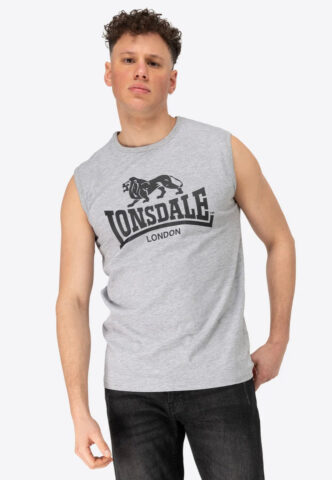 Lonsdale – Clopton Marl Grey/Black – Tank – Grau – L – 90% Baumwolle, 10% Viskose