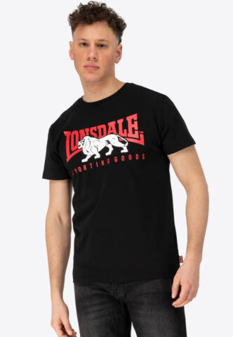 Lonsdale – Ervan Black/Red/White – T-Shirt – Schwarz – XXL – 100% Baumwolle