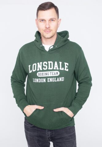 Lonsdale – Smerlie Bottle Green/White – Hoodie – Grün – S – 100% Baumwolle