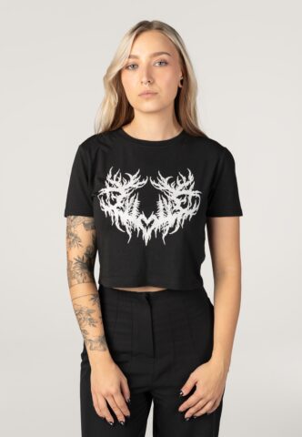 Lorna Shore – Heart Sigil Crop – Girly – Schwarz – XL – 100% Baumwolle