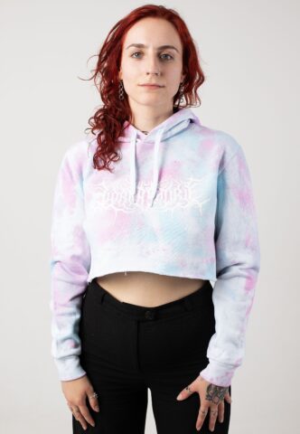 Lorna Shore – Logo Tie Dy Crop – Hoodie – Mehrfarbig – S – 50% Baumwolle, 50% Polyester