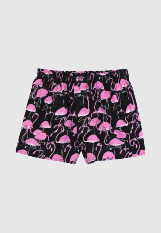 Lousy Livin – Greater Flamingos Black – Boxershorts – Schwarz – S – 100% Bio-Baumwolle