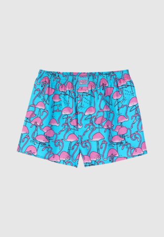 Lousy Livin – Greater Flamingos Blue – Boxershorts – Blau – S – 100% Bio-Baumwolle