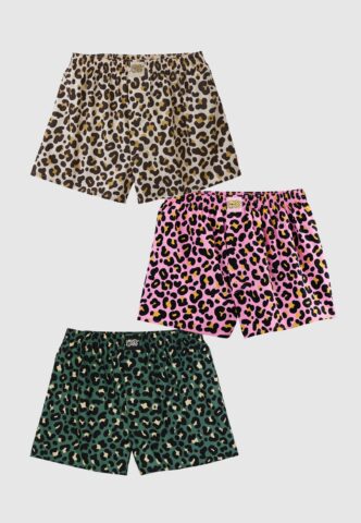 Lousy Livin – Leroy Pack Of 3 Jungle – Boxershorts – Grün – M – 100% Bio-Baumwolle
