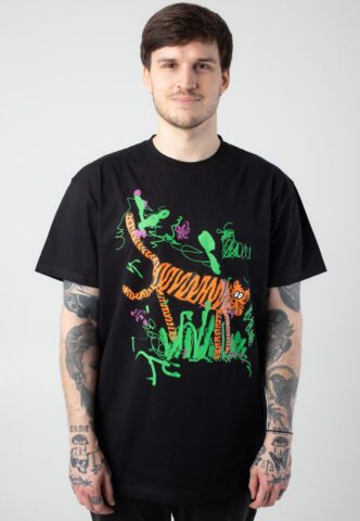 Lousy Livin – Mustache Tiger Black – T-Shirt – Schwarz – L – 100% Bio-Baumwolle