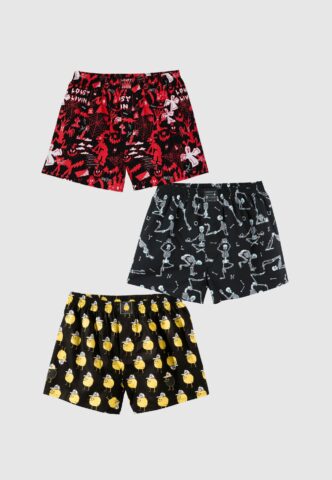 Lousy Livin – Night Falls Pack Of 3 Black – Boxershorts – Schwarz – S – 100% Bio-Baumwolle