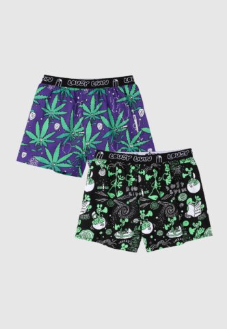 Lousy Livin – Outer Weedy Briefs Pack Of 2 Black – Boxershorts – Schwarz – M – 100% Bio-Baumwolle