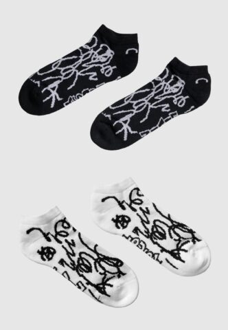 Lousy Livin – Sneaker Lou Pack Of 2 Black & White – Socken – Schwarz – L/XL – 83% Baumwolle, 15% Polyamid, 2% Elastan