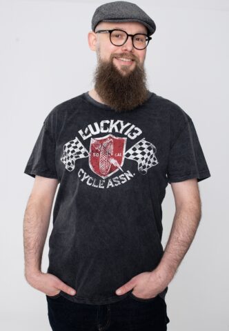 Lucky 13 – Cycle Assn Vintage Black – T-Shirt – Schwarz – XL – 100% Baumwolle