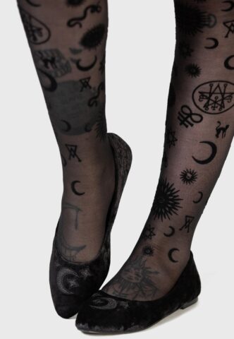 Killstar – Lunanite Velvet Flats Black – Girl Schuhe – Schwarz – EU 40 – 100% Polyester