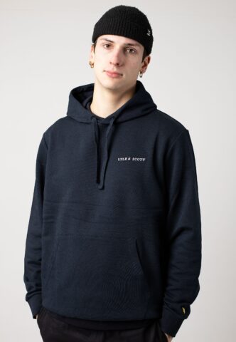 Lyle & Scott – Loopback Embroidered Dark Navy – Hoodie – Blau – M – 100% Baumwolle