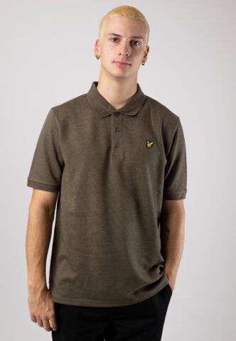 Lyle & Scott – Chunky Slub Olive – Polo – Grün – M – 54% Polyester, 41% Baumwolle, 5% Viskose