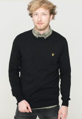 Lyle & Scott – Cotton Crew Neck Jet Black – Pullover – Schwarz – L – 100% Baumwolle
