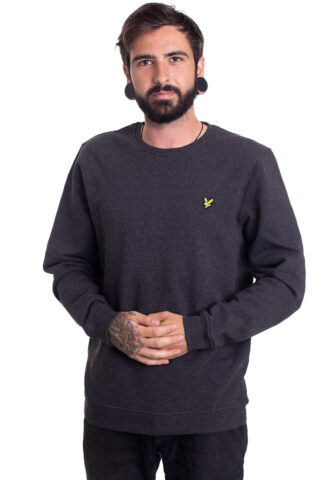 Lyle & Scott – Crew Neck Charcoal Marl – Sweater – Grau – S – 100% Baumwolle
