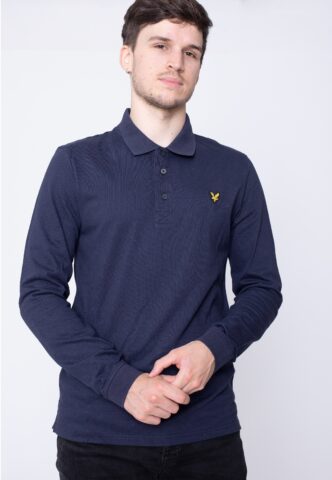 Lyle & Scott – Polo Navy – Longsleeve – Blau – S – 100% Baumwolle