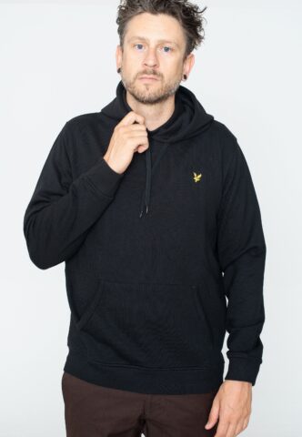 Lyle & Scott – Pullover Jet Black – Hoodie – Schwarz – M – 100% Bio-Baumwolle