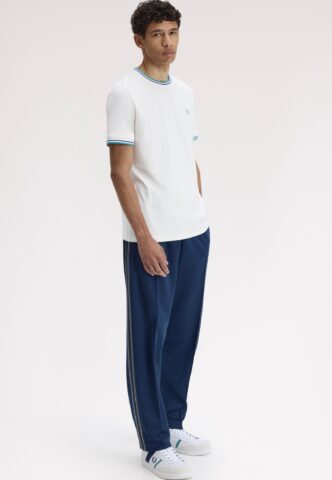 Fred Perry – Twin Tipped Snow White/Deep Mint/Soho Eclipse – T-Shirt – Weiß – M – 100% Baumwolle