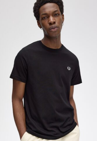 Fred Perry – Crew Neck Black – T-Shirt – Schwarz – S – 100% Baumwolle