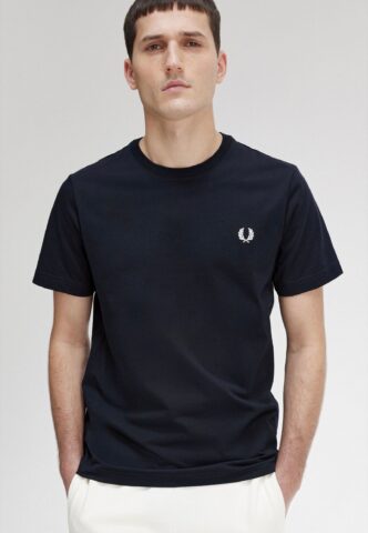 Fred Perry – Crew Neck Navy – T-Shirt – Blau – L – 100% Baumwolle
