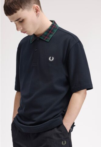 Fred Perry – Tartan Collar Navy – Polo – gid://shopify/Metaobject/122014793965 – L – 100% Baumwolle