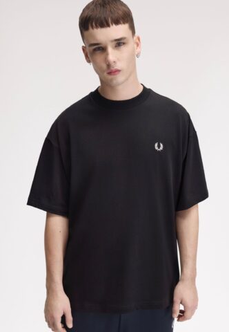 Fred Perry – Oversized Black – T-Shirt – Schwarz – L – 100% Baumwolle