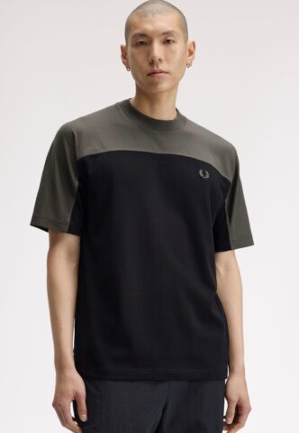 Fred Perry – Colour Block Black – T-Shirt – Schwarz – XXL – 100% Baumwolle