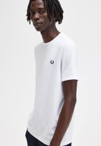 Fred Perry – Ringer White – T-Shirt – Weiß – XL – 100% Baumwolle
