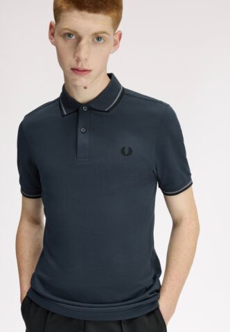 Fred Perry – Twin Tipped Dark Airforce/Stockport Blue/Black – Polo – Blau – XL – 100% Baumwolle