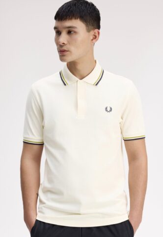 Fred Perry – Twin Tipped Ecru/Tennis Ball Yellow/Anchor Grey – Polo – Beige – XXL – 100% Baumwolle