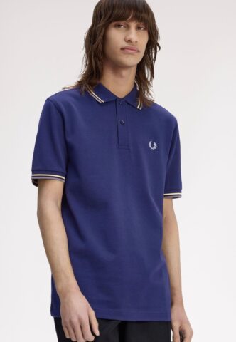 Fred Perry – Twin Tipped French Navy/Champions Gold/Stockport Blue – Polo – Blau – L – 100% Baumwolle