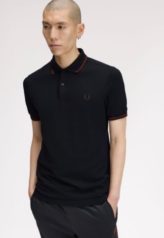 Fred Perry – Twin Tipped Navy/Brandy/Rich Brown – Polo – gid://shopify/Metaobject/122014793965 – XXL – 100% Baumwolle