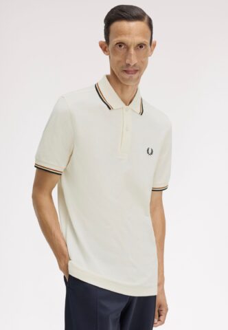 Fred Perry – Twin Tipped Ecru/Dark Caramel/Black – Polo – Beige – 3XL – 100% Baumwolle