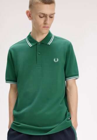 Fred Perry – Twin Tipped Sport Green/Light Ice/Light Ice – Polo – Grün – XXL – 100% Baumwolle