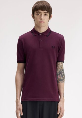 Fred Perry – Twin Tipped Plum/Black/Black – Polo – Lila – XXL – 100% Baumwolle