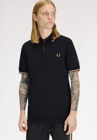 Fred Perry – Twin Tipped Black/Ecru/Dark Caramel – Polo – Schwarz – XXL – 100% Baumwolle